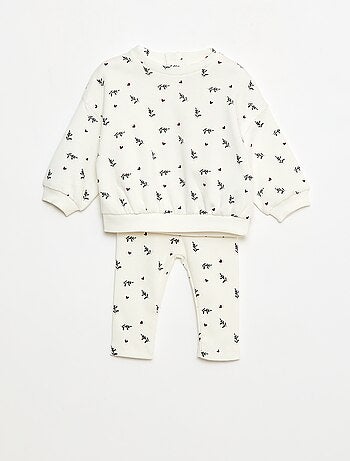 Conjunto calças de fato de treino em moletão sweatshirt+ leggings - 2 peças