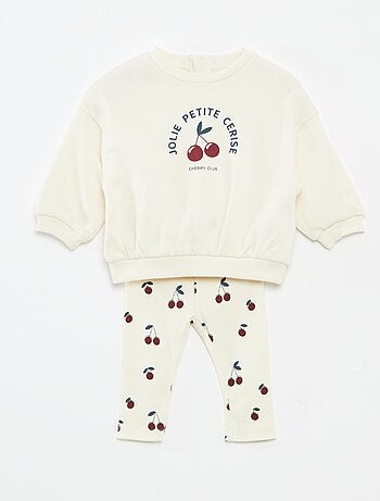 Conjunto calças de fato de treino em moletão sweatshirt+ leggings - 2 peças
