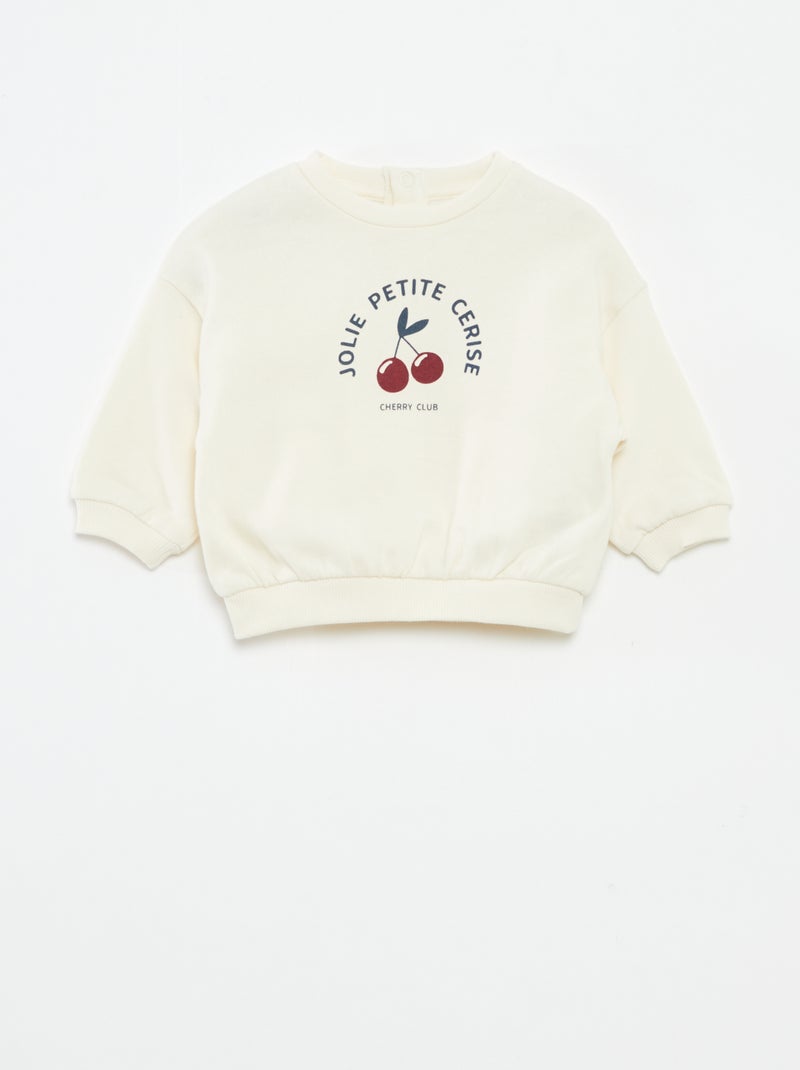 Conjunto calças de fato de treino em moletão sweatshirt+ leggings - 2 peças Branco - Kiabi