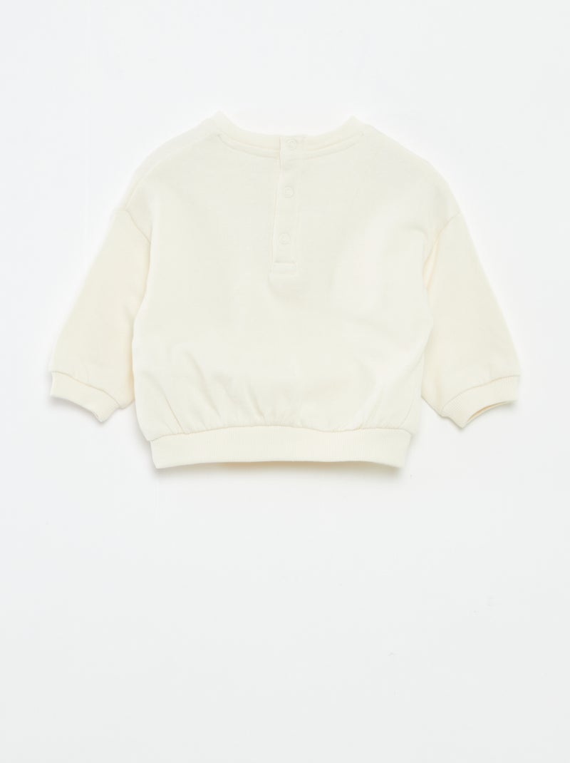 Conjunto calças de fato de treino em moletão sweatshirt+ leggings - 2 peças Branco - Kiabi
