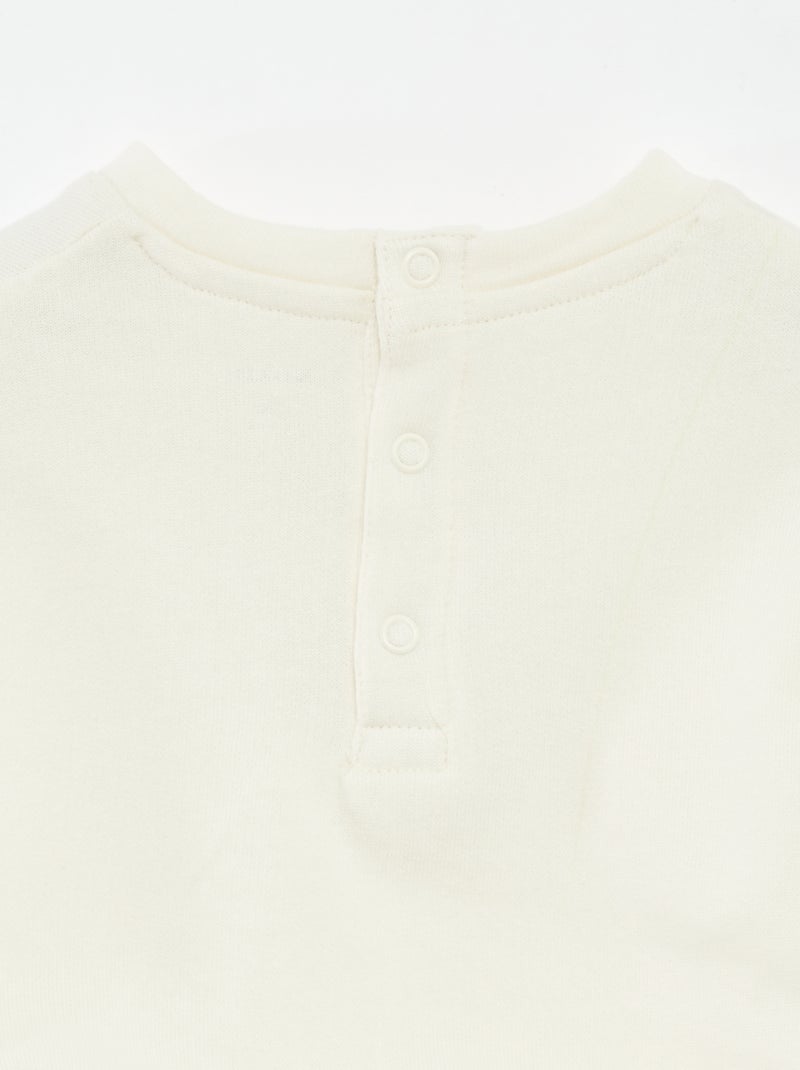 Conjunto calças de fato de treino em moletão sweatshirt+ leggings - 2 peças Branco - Kiabi