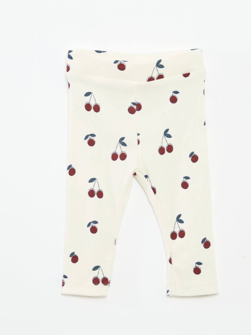Conjunto calças de fato de treino em moletão sweatshirt+ leggings - 2 peças Branco - Kiabi