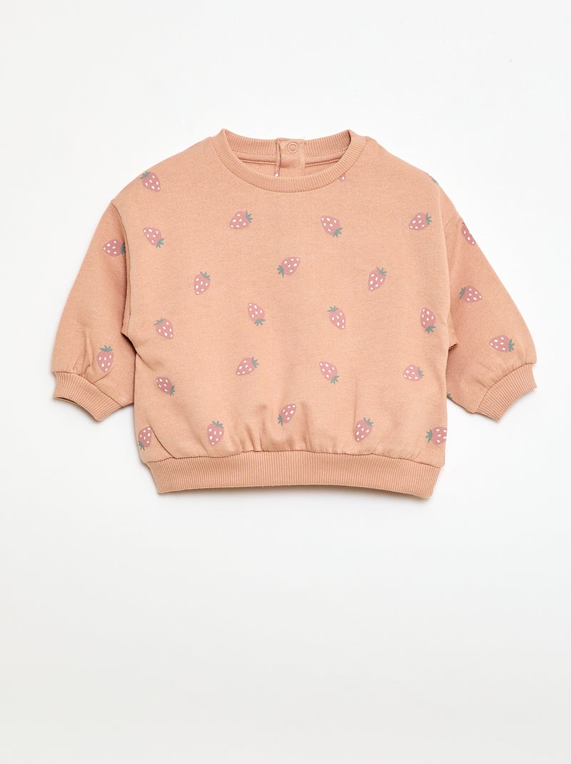 Conjunto calças de fato de treino em moletão sweatshirt+ leggings - 2 peças Rosa - Kiabi