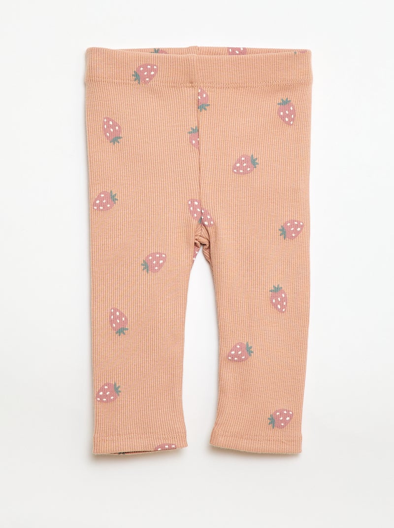 Conjunto calças de fato de treino em moletão sweatshirt+ leggings - 2 peças Rosa - Kiabi
