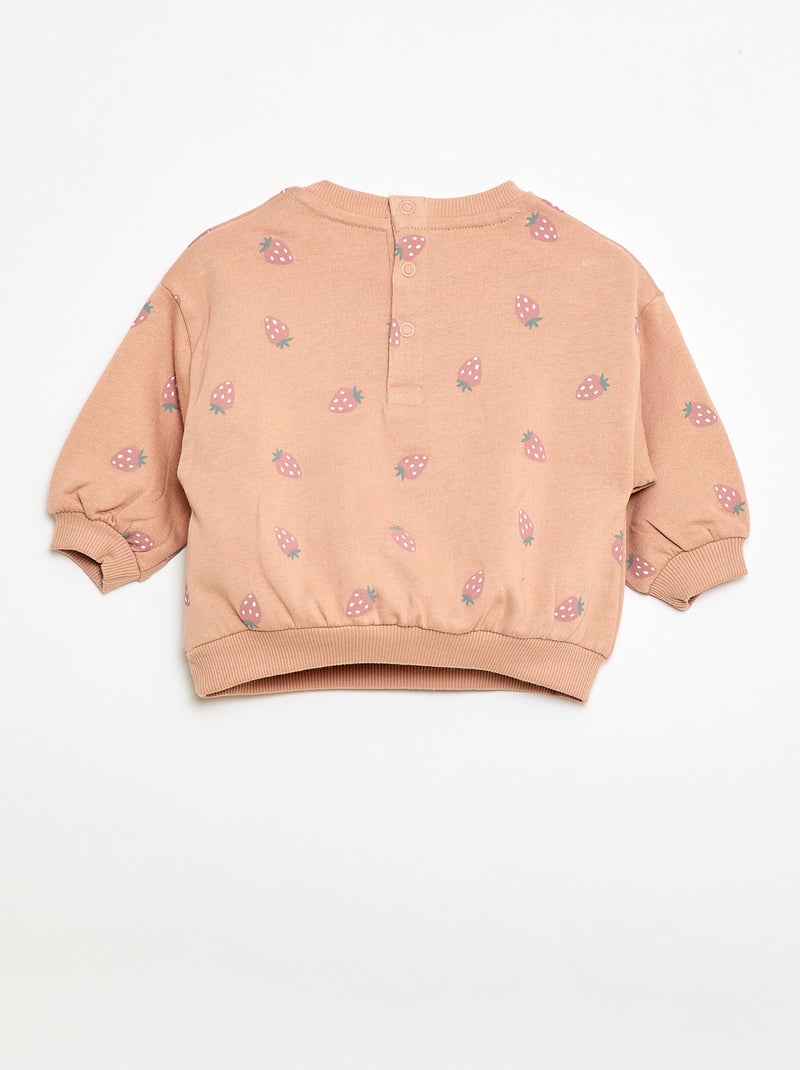 Conjunto calças de fato de treino em moletão sweatshirt+ leggings - 2 peças Rosa - Kiabi
