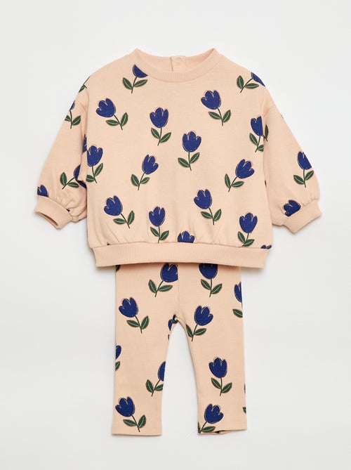 Conjunto calças de fato de treino em moletão sweatshirt+ leggings - 2 peças - Kiabi