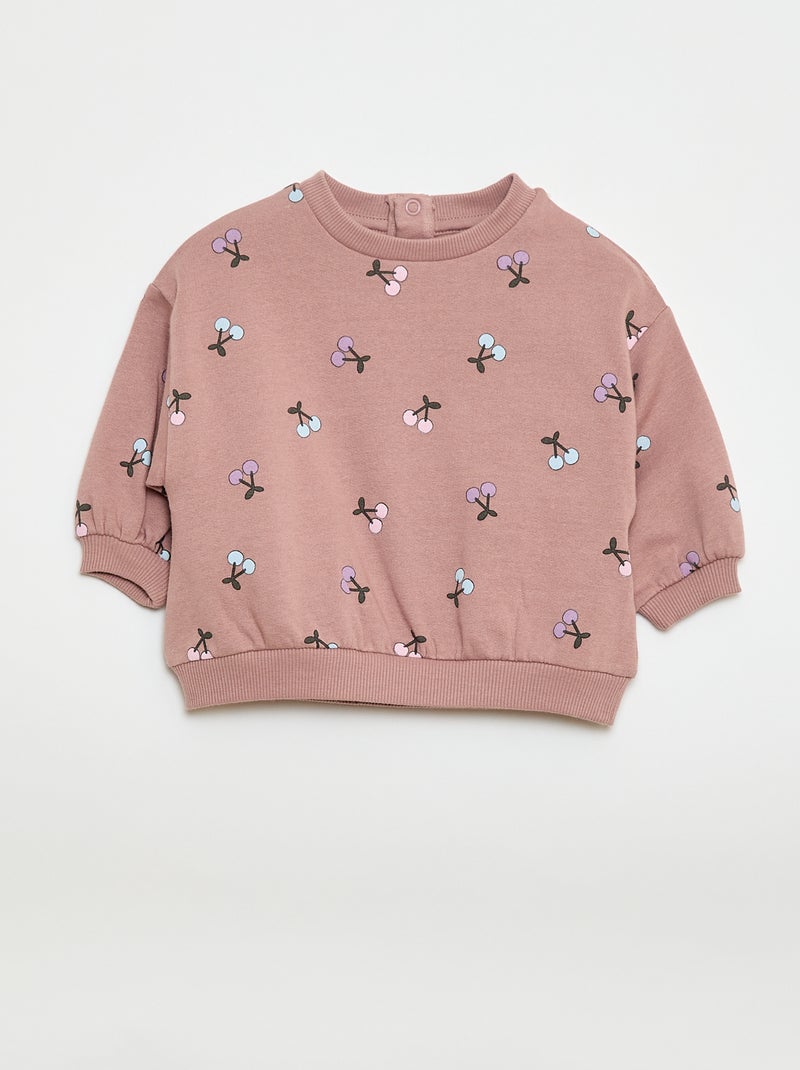 Conjunto calças de fato de treino em moletão sweatshirt+ leggings - 2 peças Rosa - Kiabi