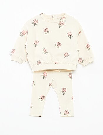 Conjunto calças de fato de treino em moletão sweatshirt+ leggings - 2 peças