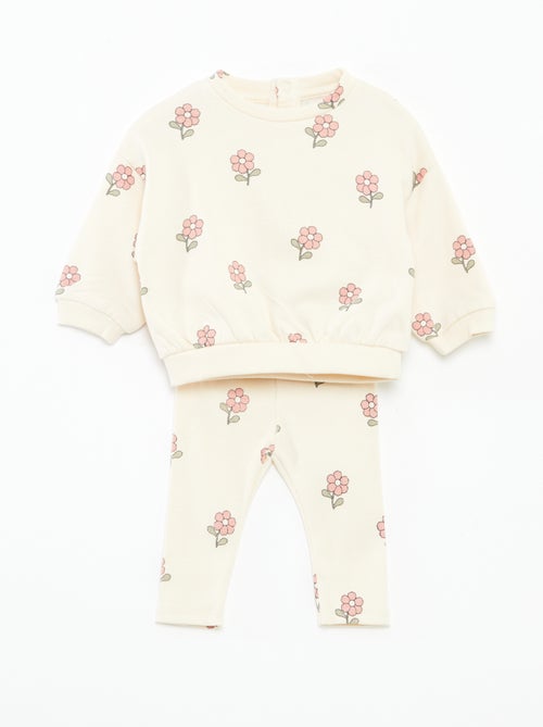 Conjunto calças de fato de treino em moletão sweatshirt+ leggings - 2 peças - Kiabi