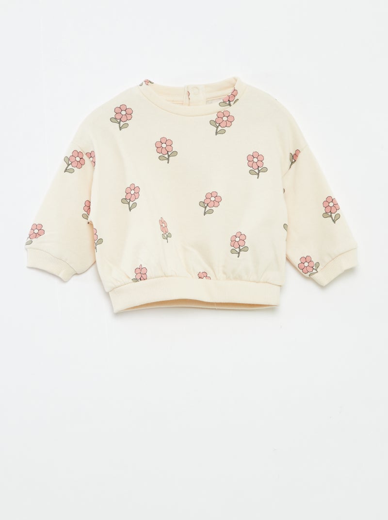 Conjunto calças de fato de treino em moletão sweatshirt+ leggings - 2 peças Rosa - Kiabi