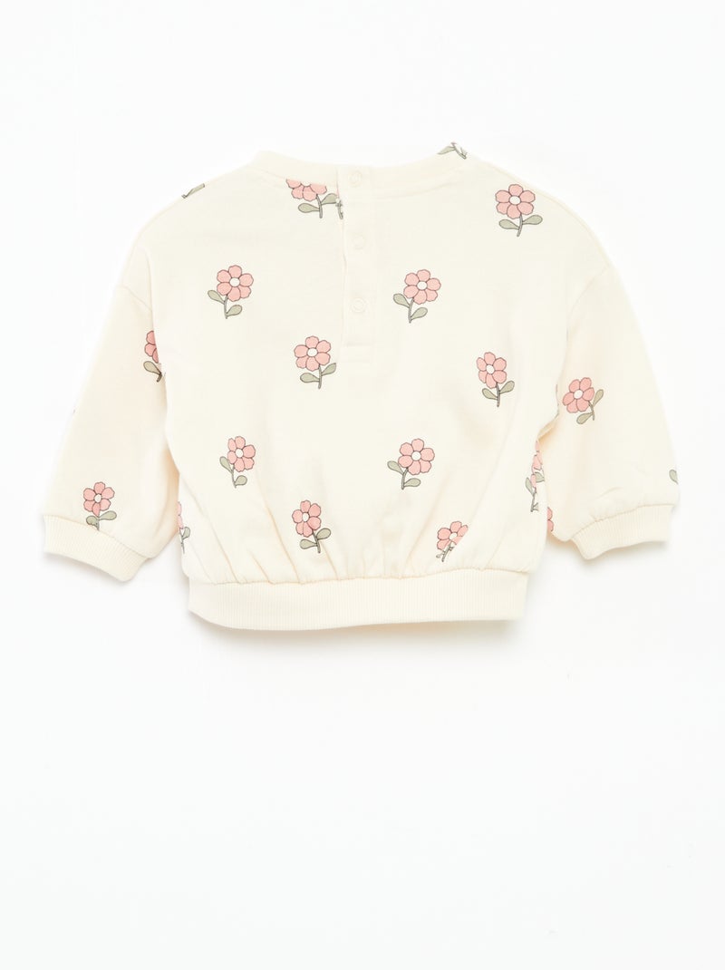 Conjunto calças de fato de treino em moletão sweatshirt+ leggings - 2 peças Rosa - Kiabi