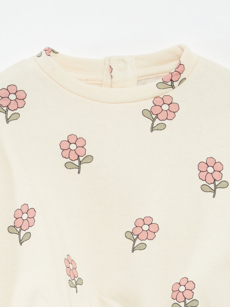 Conjunto calças de fato de treino em moletão sweatshirt+ leggings - 2 peças Rosa - Kiabi