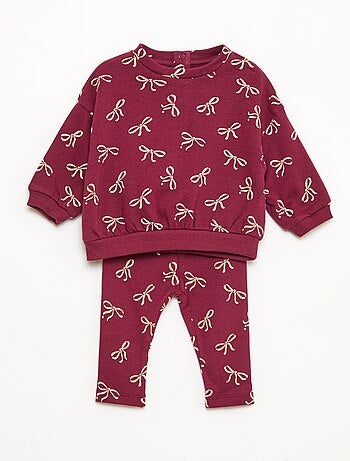 Conjunto calças de fato de treino em moletão sweatshirt+ leggings - 2 peças