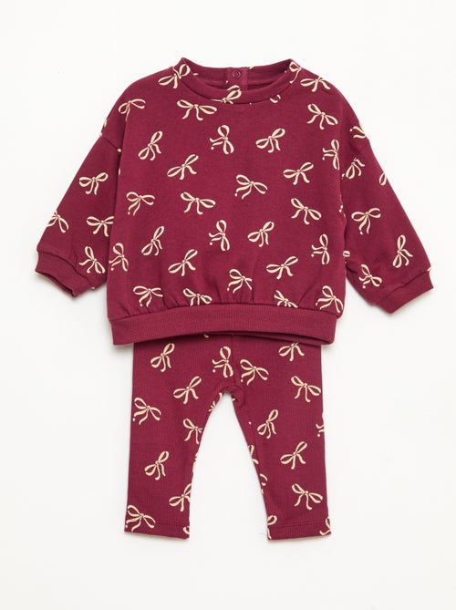 Conjunto calças de fato de treino em moletão sweatshirt+ leggings - 2 peças - Kiabi