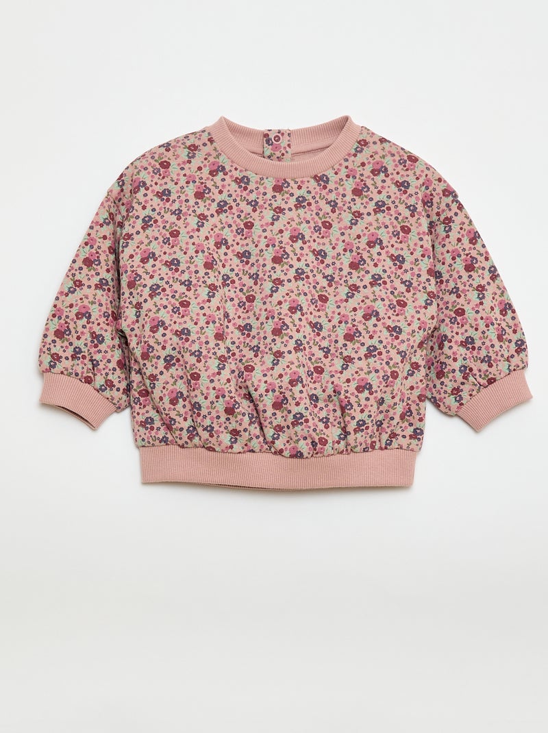 Conjunto calças de fato de treino em moletão sweatshirt+ leggings - 2 peças Violeta - Kiabi