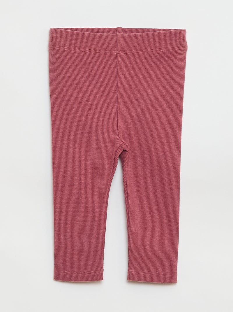 Conjunto calças de fato de treino em moletão sweatshirt+ leggings - 2 peças Violeta - Kiabi