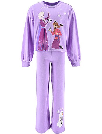 Conjunto calças de fato de treino frozen roxo menina | licença oficial
