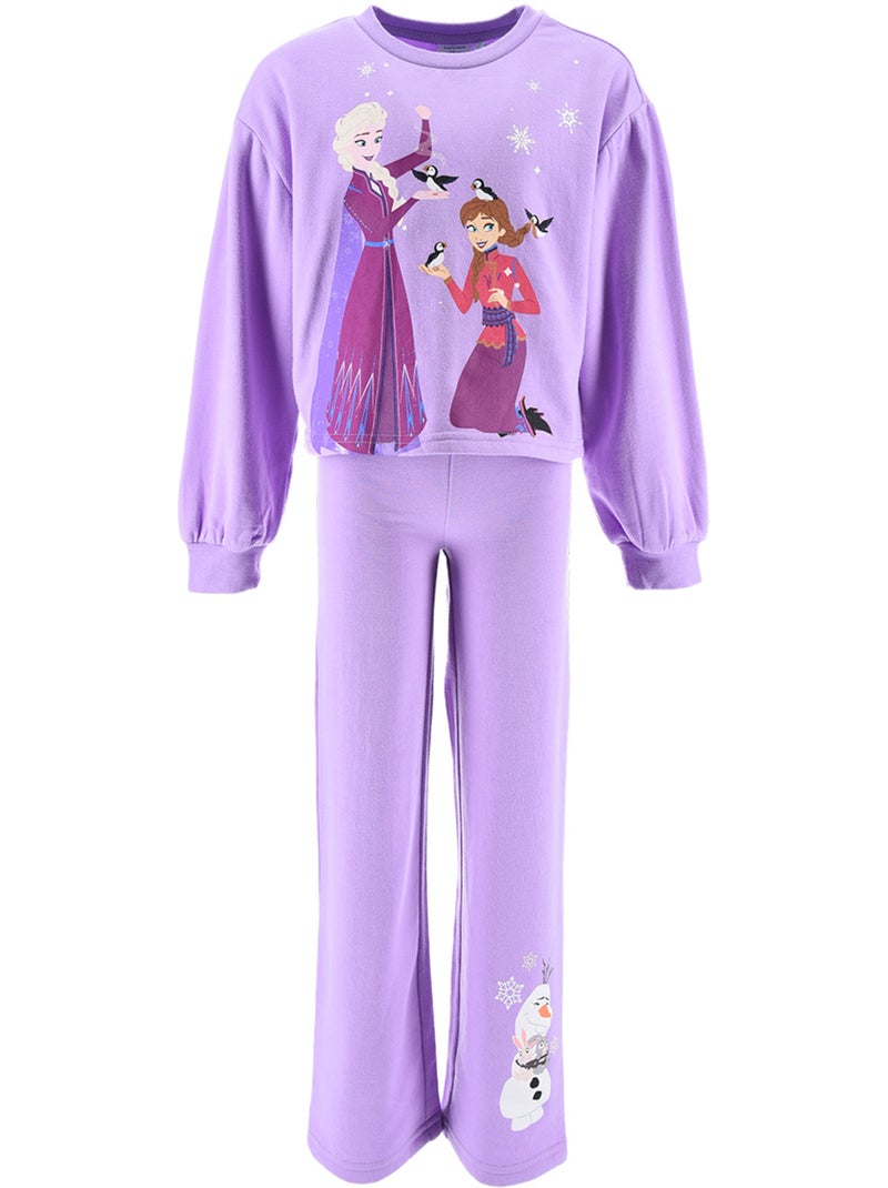 Conjunto calças de fato de treino frozen roxo menina | licença oficial Roxo - Kiabi