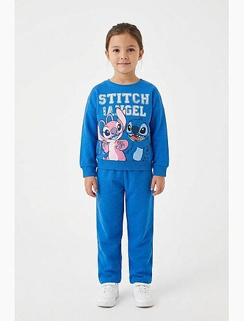 Conjunto calças de fato de treino lilo & stitch azul menina | licença oficial