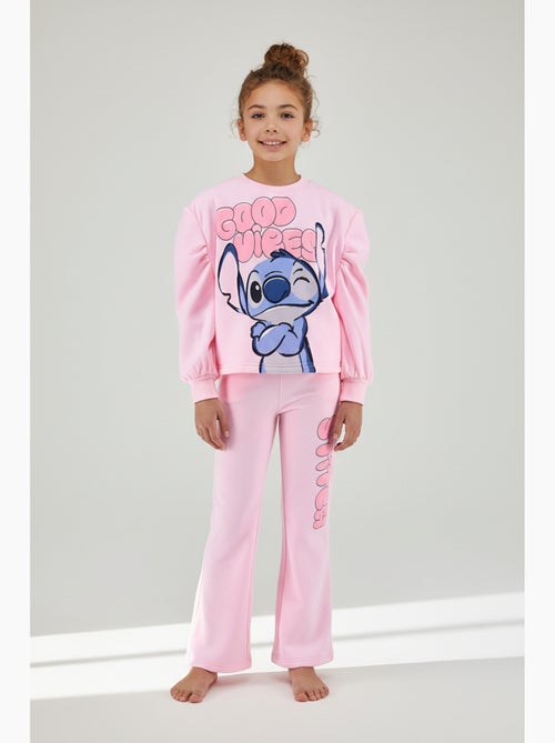 Conjunto calças de fato de treino lilo & stitch rosa menina | licença oficial - Kiabi Conjunto calças de fato de treino lilo & stitch rosa menina | licença oficial - Kiabi