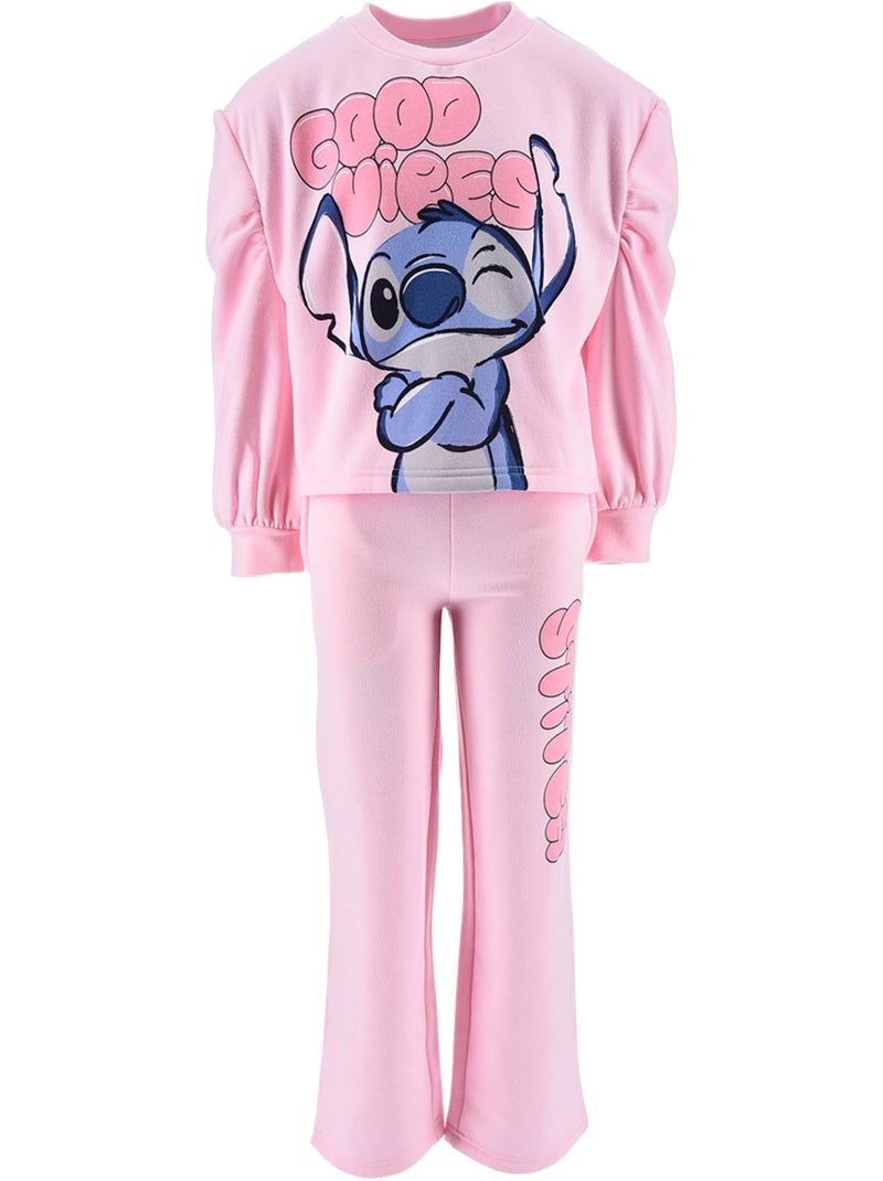 Conjunto calças de fato de treino lilo & stitch rosa menina | licença oficial Rosa - Kiabi