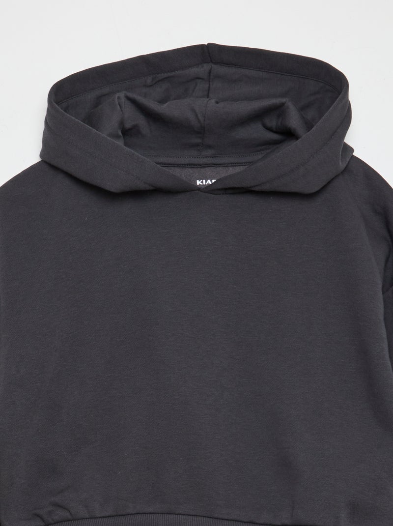 Conjunto calças de fato de treino + sweatshirt com capuz - 2 peças PRETO - Kiabi