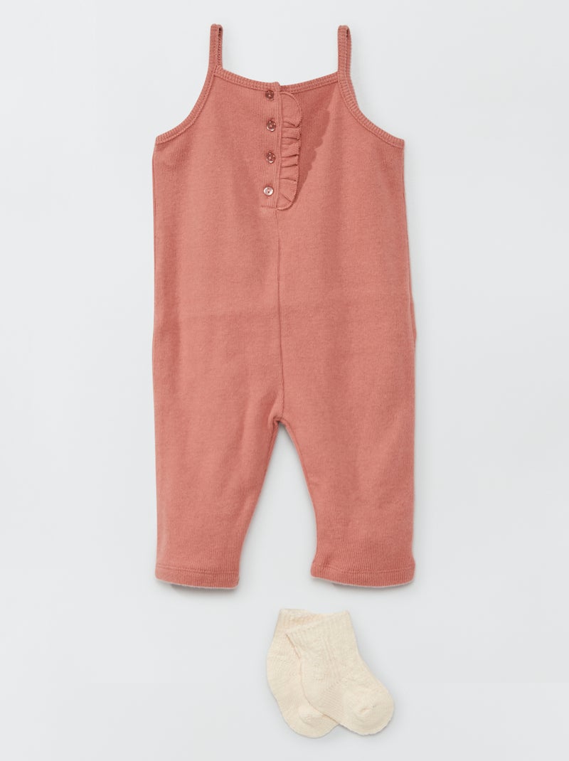 Conjunto calças + meias ROSA - Kiabi