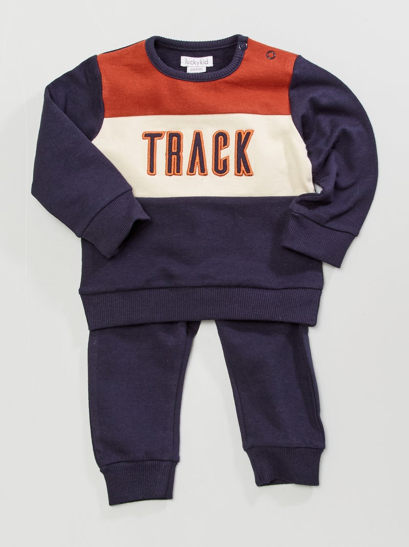 Conjunto calças + sweatshirt  - 2 peças AZUL - Kiabi