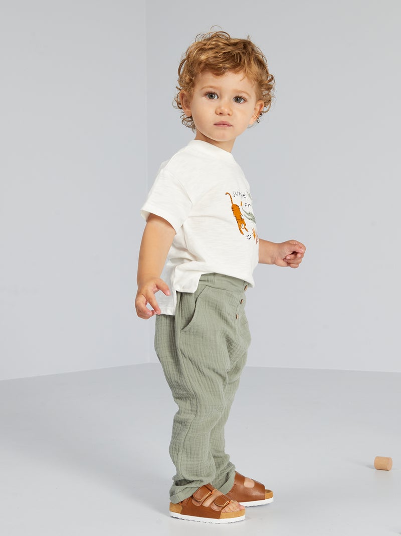 Conjunto calças + t-shirt BRANCO - Kiabi