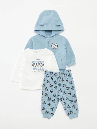 Conjunto calças + t-shirt + sweatshirt com capuz 'Mickey'  - 3 peças
