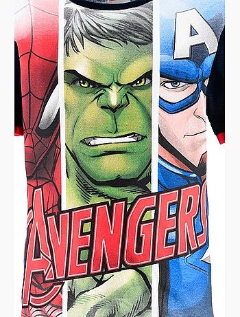 Conjunto calções bermuda + t-shirt avengers menino | licença oficial