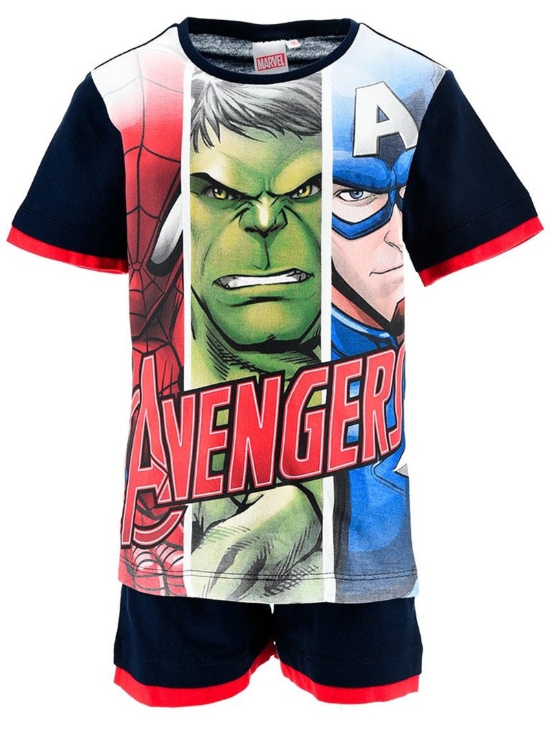 Conjunto calções bermuda + t-shirt avengers menino | licença oficial Azul - Kiabi
