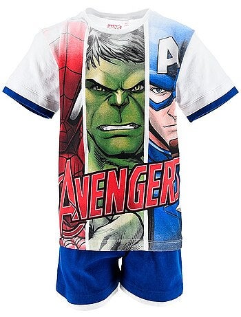 Conjunto calções bermuda + t-shirt avengers menino | licença oficial
