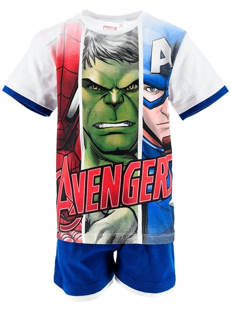 Conjunto calções bermuda + t-shirt avengers menino | licença oficial Branco - Kiabi