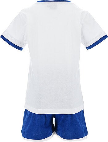 Conjunto calções bermuda + t-shirt sonic branco menino | licença oficial