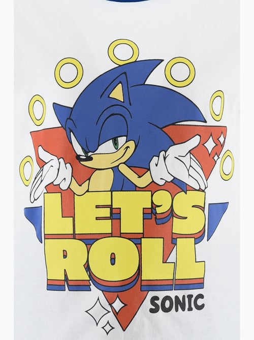 Conjunto calções bermuda + t-shirt sonic branco menino | licença oficial - Kiabi Conjunto calções bermuda + t-shirt sonic branco menino | licença oficial - Kiabi