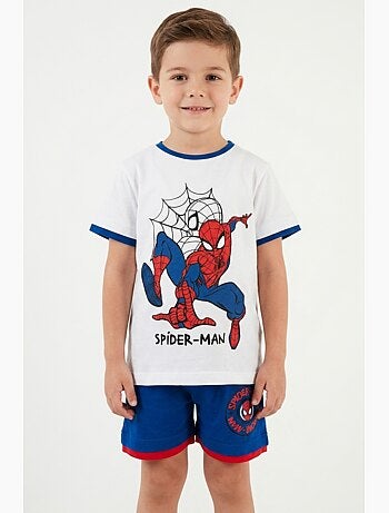 Conjunto calções bermuda + t-shirt spiderman menino | licença oficial