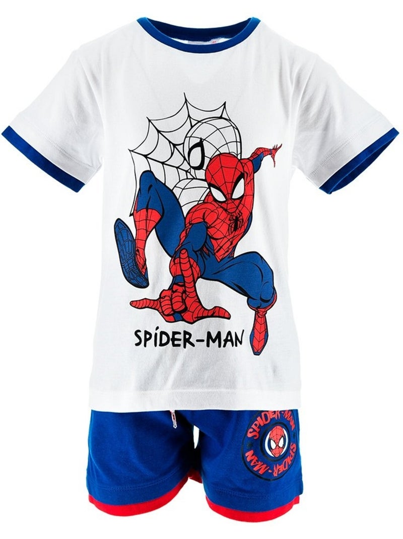 Conjunto calções bermuda + t-shirt spiderman menino | licença oficial Branco - Kiabi