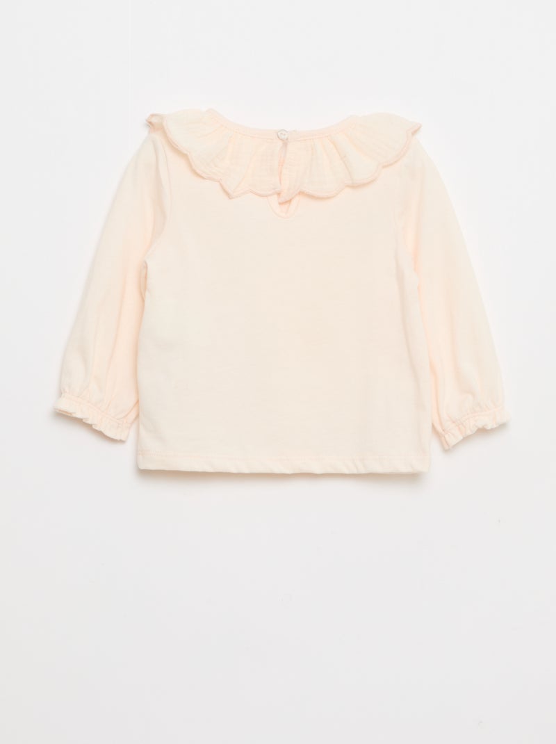 Conjunto calções com alças + t-shirt + collants - 3 peças Bege - Kiabi