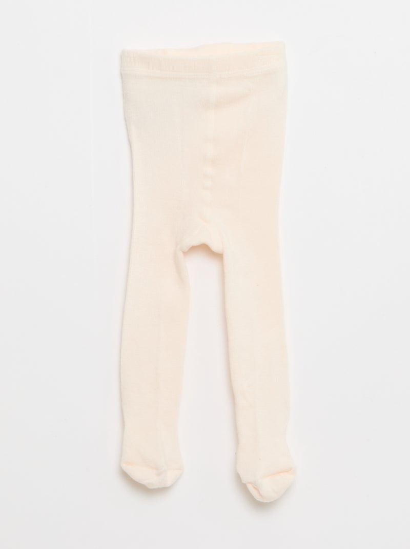 Conjunto calções com alças + t-shirt + collants - 3 peças Bege - Kiabi