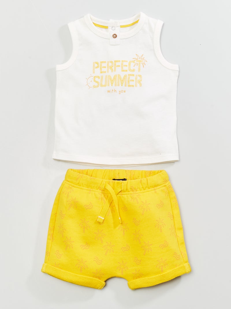 Conjunto calções e top de alças BRANCO - Kiabi