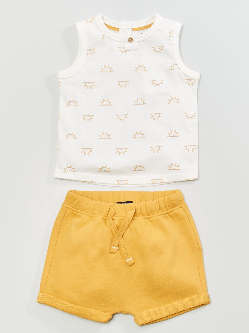 Conjunto calções e top de alças BRANCO - Kiabi