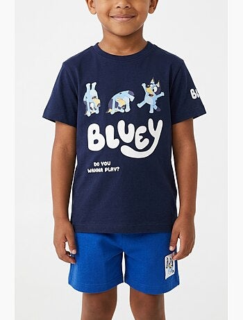 Conjunto calções + t-shirt bluey menino | licença oficial