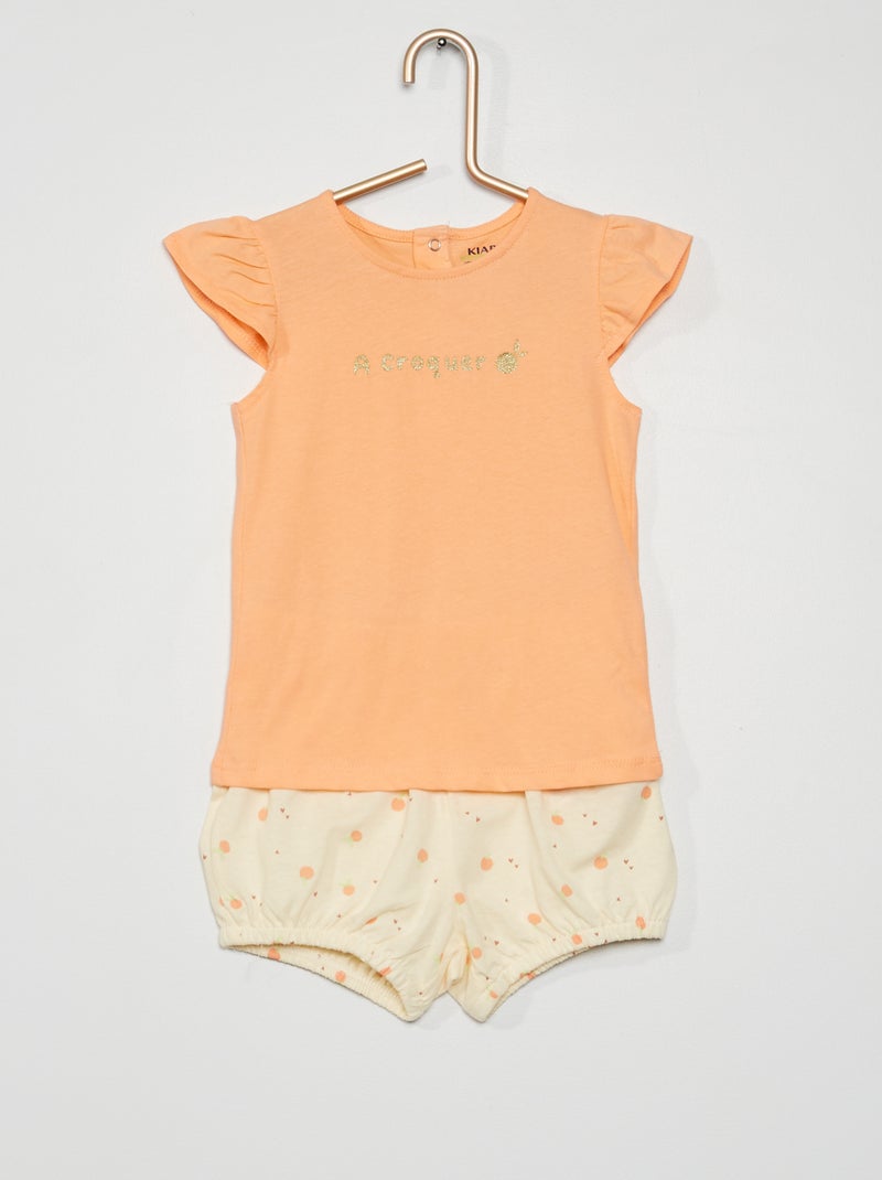 Conjunto calções + t-shirt BRANCO - Kiabi