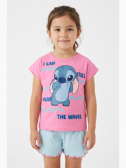 Conjunto calções + t-shirt lilo & stitch rosa menina | licença oficial - Kiabi Conjunto calções + t-shirt lilo & stitch rosa menina | licença oficial - Kiabi