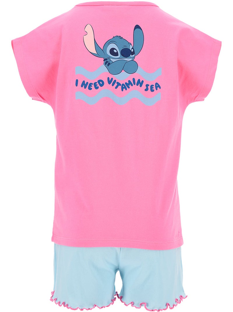 Conjunto calções + t-shirt lilo & stitch rosa menina | licença oficial Rosa - Kiabi