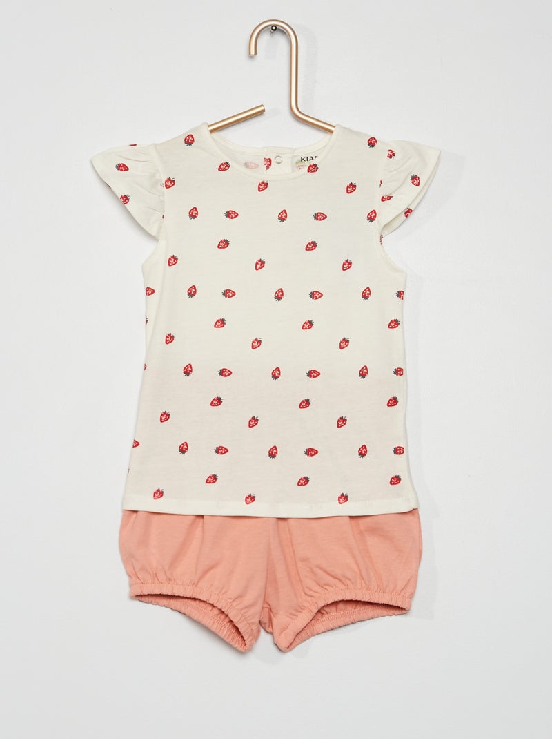 Conjunto calções + t-shirt ROSA - Kiabi