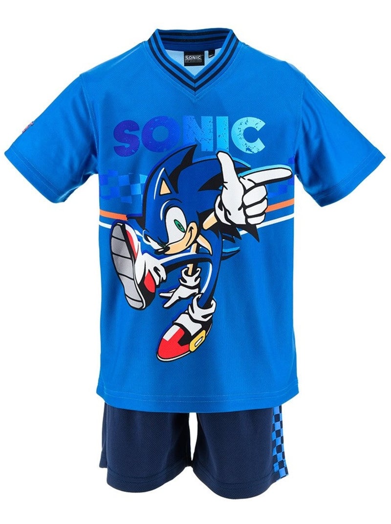 Conjunto calções + t-shirt sonic menino | licença oficial Azul - Kiabi