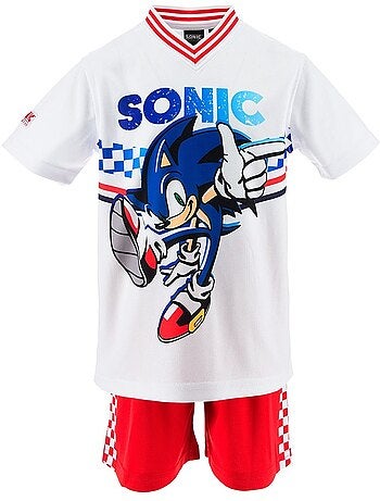 Conjunto calções + t-shirt sonic menino | licença oficial