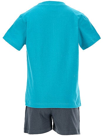 Conjunto calções + t-shirt spider-man turquesa menino | licença oficial